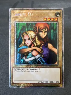 Yu-Gi-Oh TCG #RA03-EN109 Gemini Elf 1st Edition Platinum Secret Rare LP - Image 1