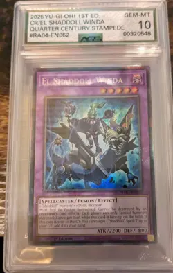 YU-GI-OH COLLECTORS RARE EL SHADDOLL WINDA RA04-EN052 AGS GRADE GEM MINT 10 - Image 1