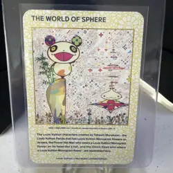 #38 LOUIS VUITTON MURAKAMI Trading card THE WORLD OF SPHERE Foil Gold Hologram - Image 1