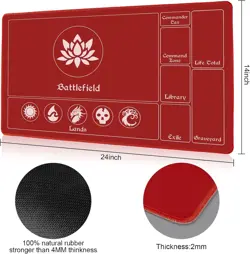 Stitched MTG Playmat with Magic Zones - 24x14 Inch for Battle-Ready Card Gaming - Image 4