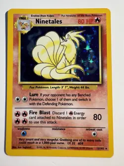 Ninetales Pokemon Card Holo Rare 12/102 Base Set LP-NM - Image 1