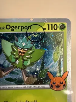 Teal Mask Ogerpon 024 2024 Pokemon Trick or Trade Cosmos Holo SWIRL Card NM+ - Image 2