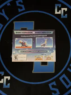Shiny Koraidon Or Shiny Miraidon Pokemon Scarlet And Violet Unredeemed Code Card - Image 1