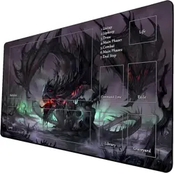Zombie Dragon MTG Playmat - Vibrant 24x14 Gaming Surface with Storage - Image 3
