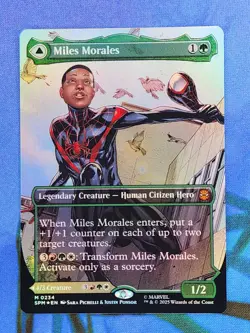1x FOIL BORDERLESS Miles Morales #234, NM, SPM, Magic: the Gathering, MtG - Image 1