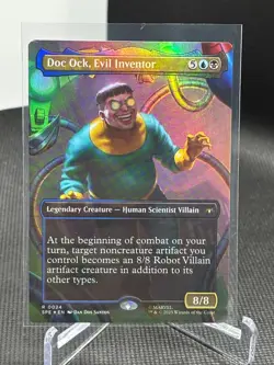 Borderless (Foil) Spider-Man SPE Magic MTG NP Doc Ock Evil Inventor #24 - Image 1