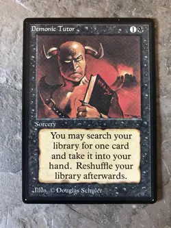MTG - Demonic Tutor - Beta - Restricted - Alt - Read - Legacy - WATCH ITEM VIDEO - Image 1