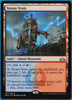 Steam Vents Guilds of Ravnica NM Land Rare MAGIC MTG CARD (ID# 504268) ABUGames - Image 1