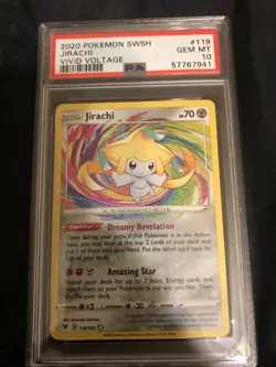 (1) Pokemon SWSH Vivid Voltage Jirachi Amazing Rare 119/185 GEM Mint PSA 10 - Image 1