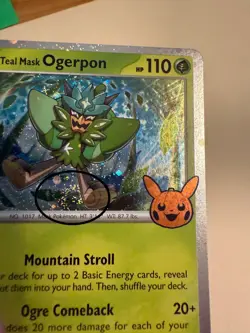 Teal Mask Ogerpon 024 2024 Pokemon Trick or Trade Cosmos Holo SWIRL Card NM+ - Image 2