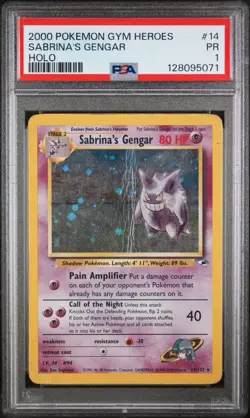2000 POKEMON GYM HEROES #14 SABRINA'S GENGAR HOLO - Image 1