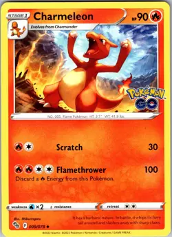 Charmeleon 009/078 Uncommon Regular Pokemon GO NM - Image 1
