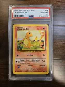 Pokemon Charmander Base Set Unlimited #46 PSA 10 Gem Mint - Image 1