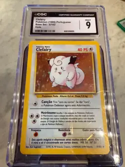 Pokemon 1999 Portuguese Base Set Clefairy Holo 5/102 MINT 9 LOW POP - Image 1