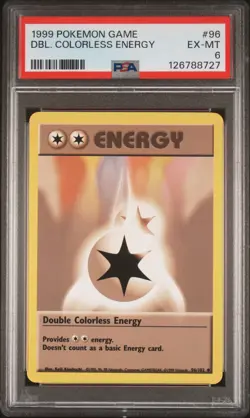 1999 POKEMON GAME #96 DOUBLE COLORLESS ENERGY PSA 6 - Image 1