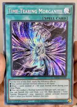 Yugioh Time Tearing Morganite MP24-EN088 Prismatic Secret Rare 1st Ed NM w/Track - Image 1