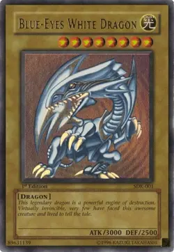 Blue-Eyes White Dragon SDK-001 - Ultra Rare - Moderately Played Unlimited YuGiOh - Image 1