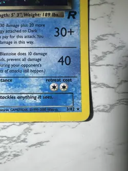 Pokemon TCG Dark Blastoise Holo Rare Card 3/82 MP See Photos/ Description - Image 4