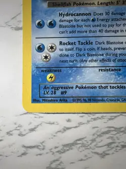 Pokemon TCG Dark Blastoise Holo Rare Card 3/82 MP See Photos/ Description - Image 5