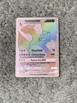 Pokemon Charizard GX HP250 Wing Attack Multi-Colored Foil Fan Art Display Card - Image 1