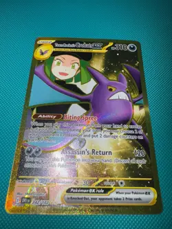 Team Rockets Crobat EX 242/182 Hyper Rare Gold Card Destined Rivals Series - Image 1