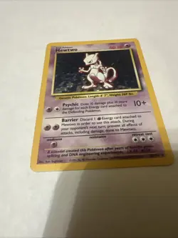 Pokemon TCG Base Set Mewtwo Holo Card 10/102 Vintage Rare MP/HP Unlimited 1999 - Image 2