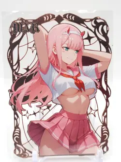 Goddess Story - Pink Metal Waifu Card - Zero Two - NUMBERED 039/100 - Image 1