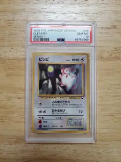 Pokemon PSA 10 GEM MINT 1998 Clefairy Japanese Vending Series 1 Card - Image 1