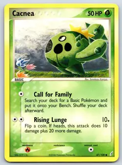 Cacnea - EX Crystal Guardians 47/100 Vintage Tomokazu Komiya Pokemon Card LP - Image 1