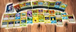 Pokemon Japanese/English Card Lot 30+ Vintage - Commons No Holos w/ Small Binder - Image 1