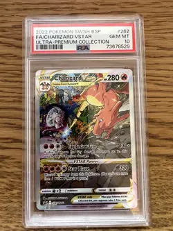 Charizard v Star SWSH262 PSA 10 Ultra Premium Collection Promo Holo Pokemon Card - Image 1