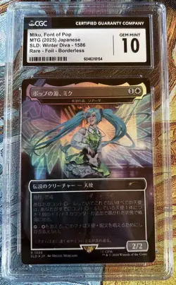 Magic The Gathering SLD Hatsune Miku JPN Miku Font of Pop CGC Gem Mint 10 - Image 1
