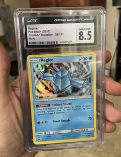 Regice Pokemon (2017) Crimson Invasion - 28/111 Holo CGC Graded 8.5 NM - Image 1