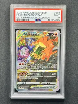 2022 POKEMON SWSH BLACK STAR PROMO #262 FULL ART CHARIZARD VSTAR MINT PSA 9 - Image 1