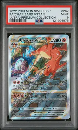 2022 POKEMON SWSH BLACK STAR PROMO #262 FULL ART CHARIZARD VSTAR MINT PSA 9 - Image 3