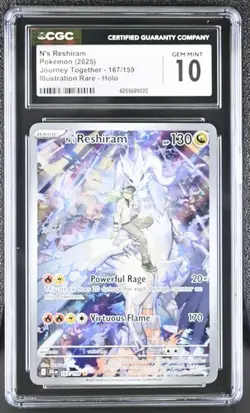 Pokemon Journey Together N's Reshiram 167/159 CGC Gem Mint 10 - Image 1
