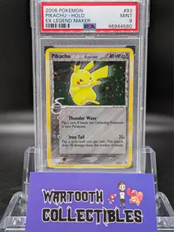 Pokemon PSA 9 MINT Pikachu 93/92 EX Legend Maker Secret Rare Holofoil 2006 Holo - Image 1