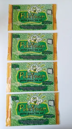 4x Pokemon Parody Factory Sealed Vintage Pukeymon Booster Pack 2000 - Image 2