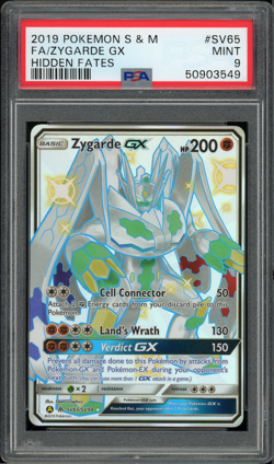 2019 Pokemon Sun & Moon Hidden Fates Shiny Zygarde GX #SV65 PSA 9 MINT - Image 1