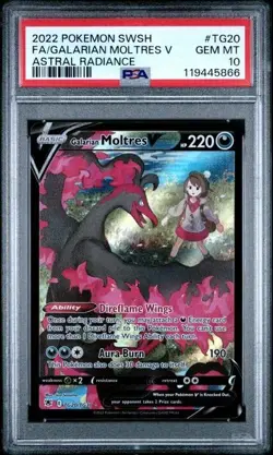 PSA 10 Galarian Moltres V TG20/TG30 Pokemon SWSH Astral Radiance Trainer Gallery - Image 1