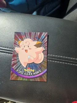 CLEFAIRY #35 - BLACK Logo - Holo FOIL - SERIES 1 - TOPPS POKEMON CARD - NM - Image 1