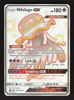 Nihilego GX SV62/SV94 Pokemon Hidden Fates Holo Full Art Card - Image 1