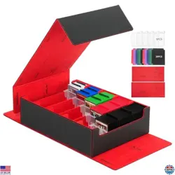 5 Row Trading Card Storage Box, 3800+Bulk Card Organizer Box with 20 Dividers & - Image 1