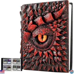 3D Dragon Eye Embossed Card Binder - Holds 400 Cards, 50 Sleeves, Red Design - Image 1