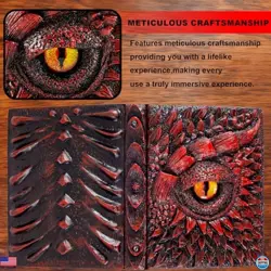 3D Dragon Eye Embossed Card Binder - Holds 400 Cards, 50 Sleeves, Red Design - Image 4
