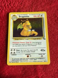 Dragonite 4/62 Fossil Holo Wotc Pokemon Card 1999 Played Vintage - Image 1