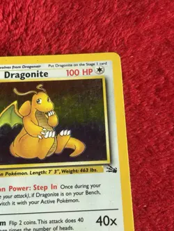 Dragonite 4/62 Fossil Holo Wotc Pokemon Card 1999 Played Vintage - Image 2