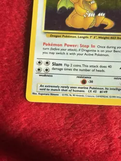 Dragonite 4/62 Fossil Holo Wotc Pokemon Card 1999 Played Vintage - Image 4