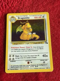 Dragonite 4/62 Fossil Holo Wotc Pokemon Card 1999 Played Vintage - Image 5