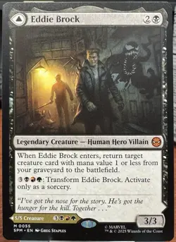 MTG Magic 0055 Eddie Brock Venom Lethal Protector Mythic Card Spider Man - Image 1
